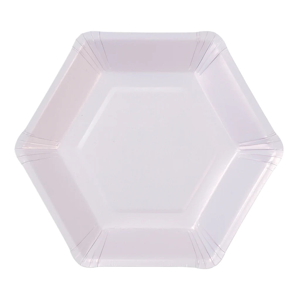 Pastel Hexagonal Dessert Plates 12ct