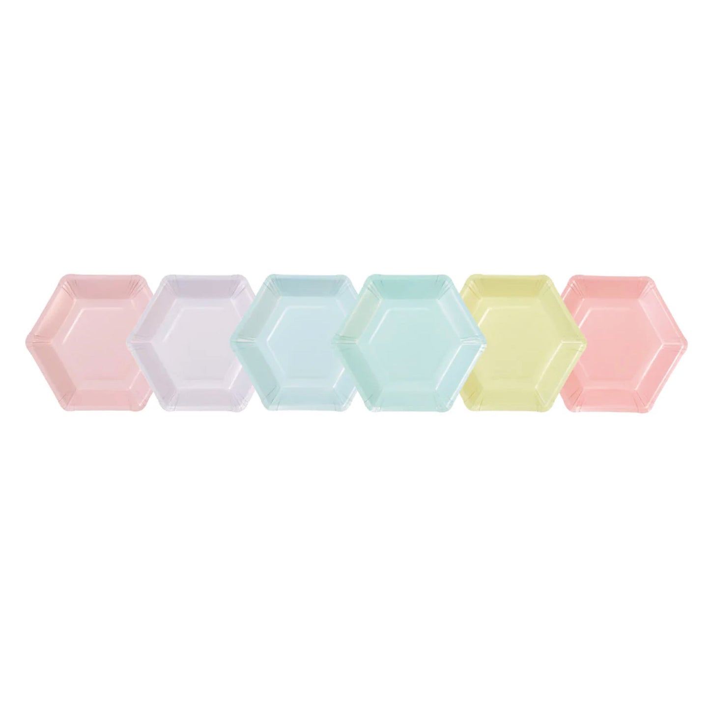 Pastel Hexagonal Dessert Plates 12ct