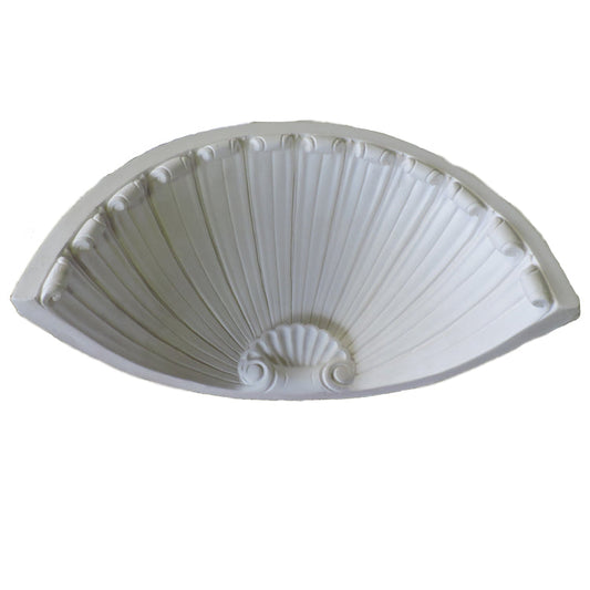 13-3/8" (W) x 6-3/4" (H) x 6-1/4" (Depth) - Colonial Shell Niche Cap - [Plaster Material]