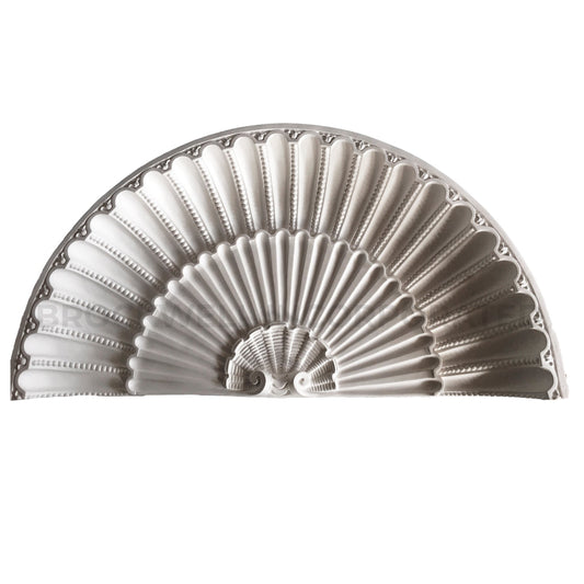 39-1/8" (W) x 20-1/2" (H) x 5-1/8" (Depth) - Classic Style Shell Niche Cap - [Plaster Material]