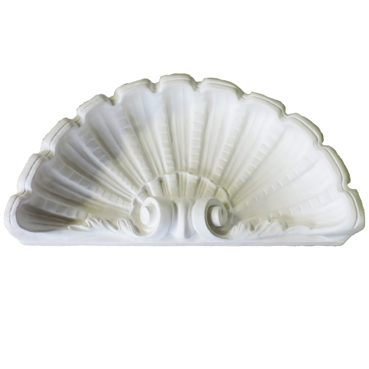 17" (W) x 8-5/8" (H) x 3-3/4" (Depth) - Shell Niche Cap - [Plaster Material]