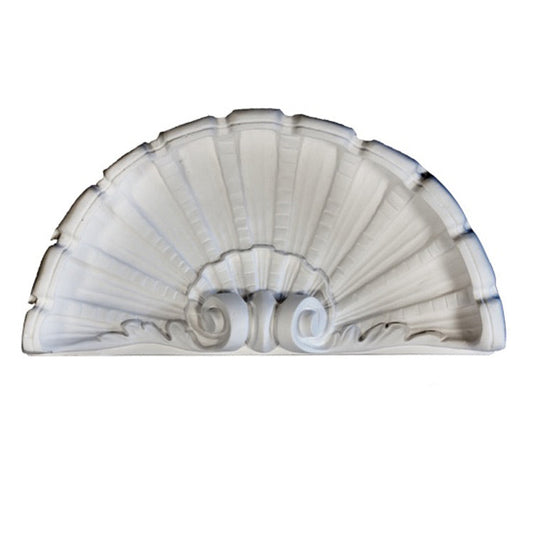 17" (W) x 8-5/8" (H) x 3-3/4" (Depth) - Shell Niche Cap - [Plaster Material]